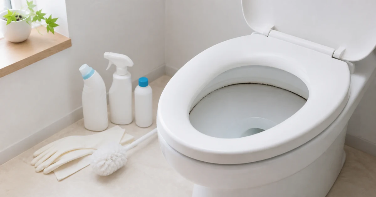 トイレの黒ずみを確認する掃除道具