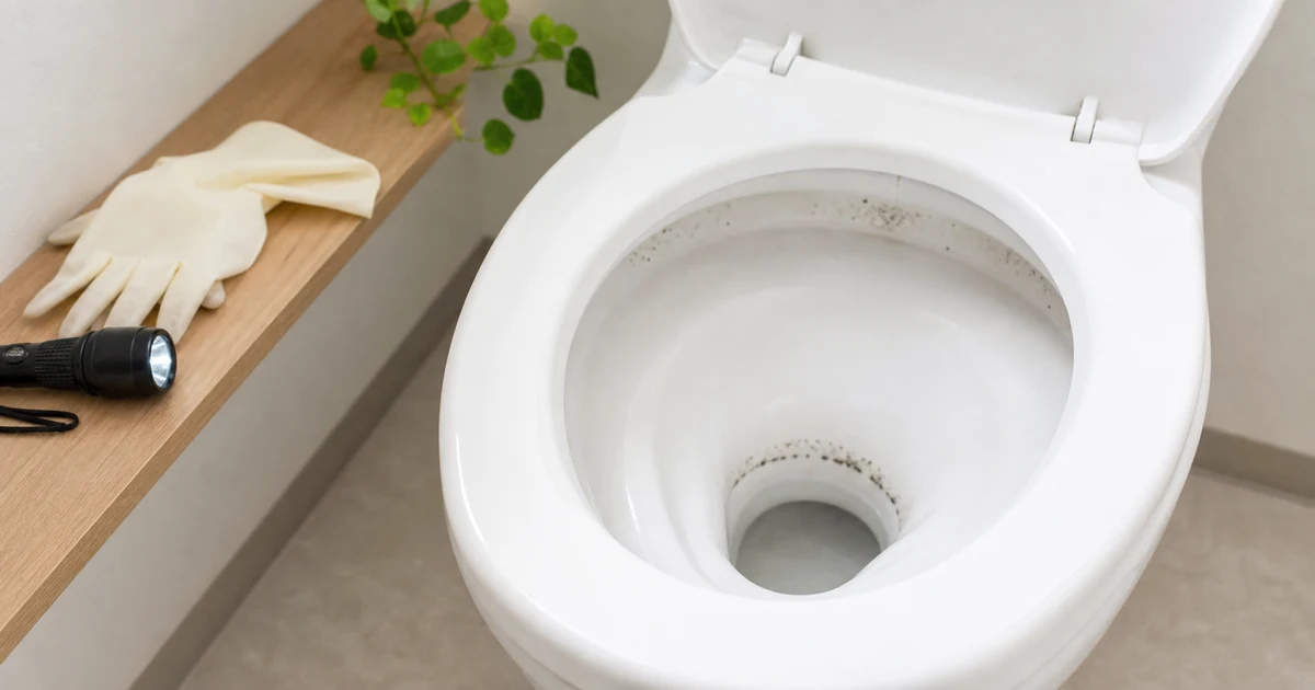 便器の水たまりやフチ裏に出る黒ずみ